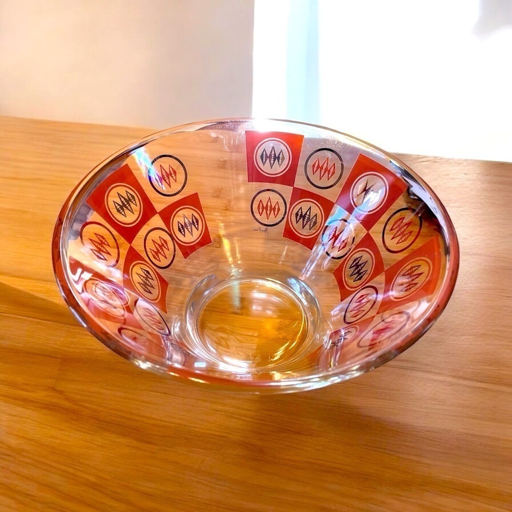 Gay Fad large glass bowl, orange/gold, MCM,a few minor scratches and a tiny chip - Picture 2 of 9